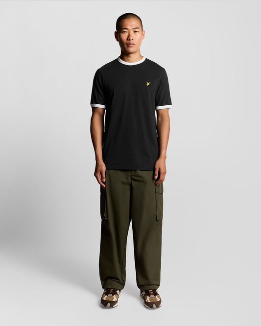 Ringer Cotton Crew Neck T Shirt