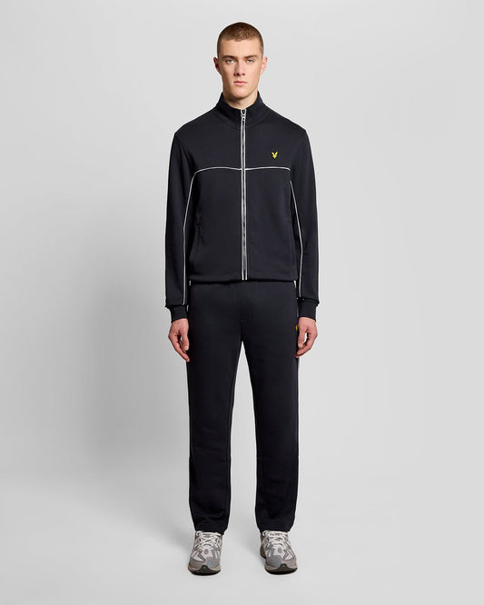 Piped Full Zip Track Top Dark Navy