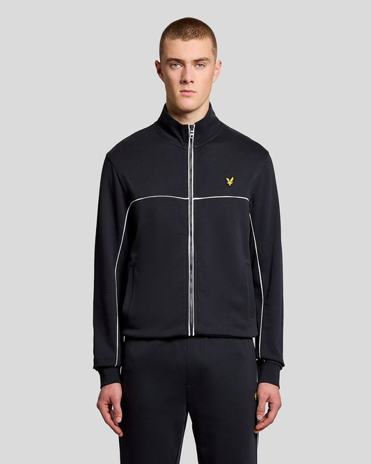 Piped Full Zip Track Top Dark Navy