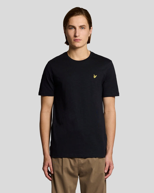 Fine Cotton Slub T Shirt Jet Black